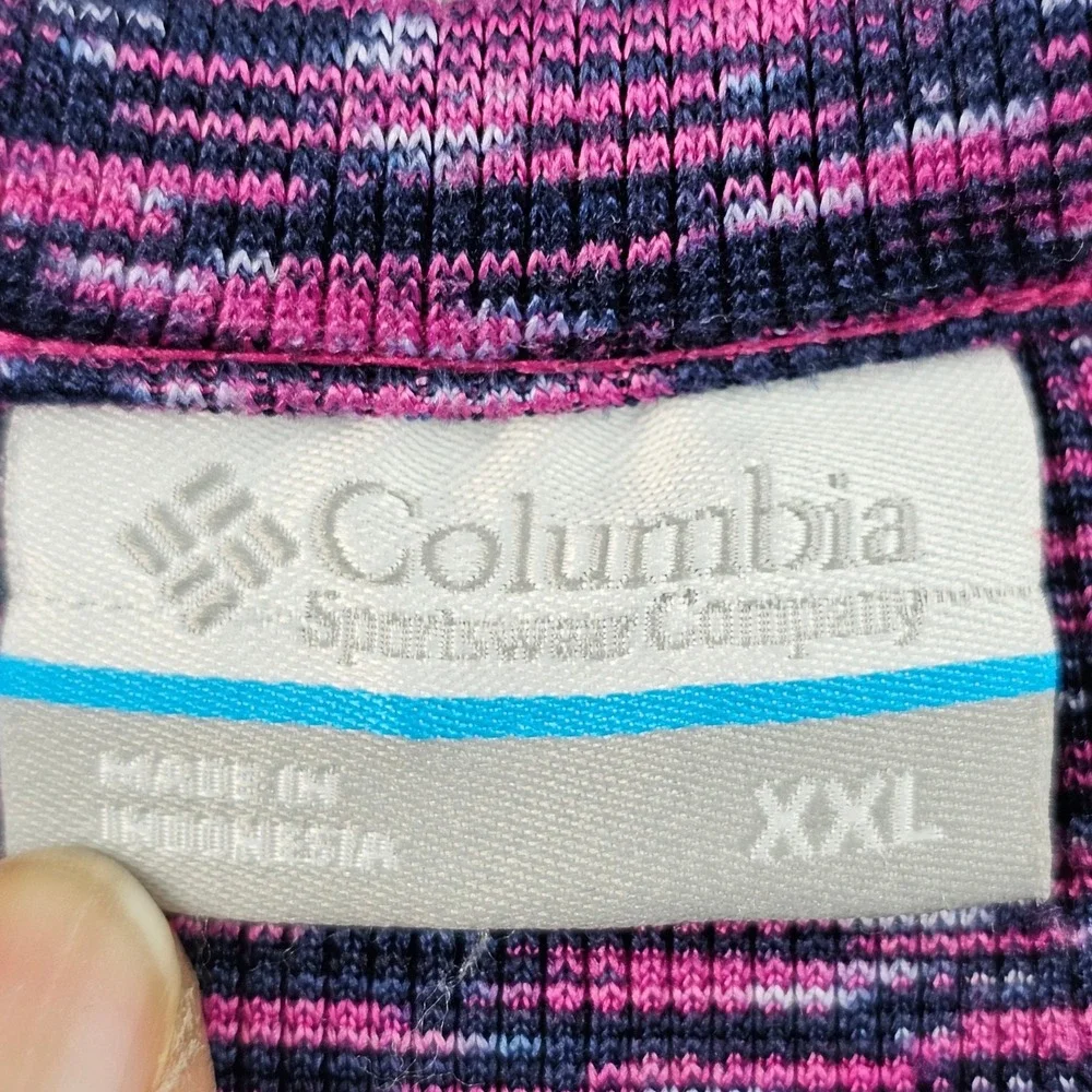 Columbia Tee Shirt Womens XXL Purple Space Dye Crew Neck Short Sleeve Pullover - Picture 7 of 9